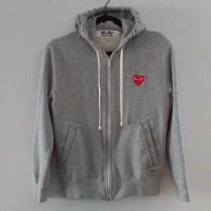 PLAY COMME DES GARCONS grey full zip hoodie size s
